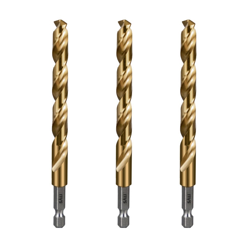 SALI Cobalt Drill Bit Set,3 Pack 3/8 Inch High Speed Steel Hex Shank Jobber Drill Bits, for Hardwood, Aluminum,Metal,Copper,Alloyed Steel - Image 1